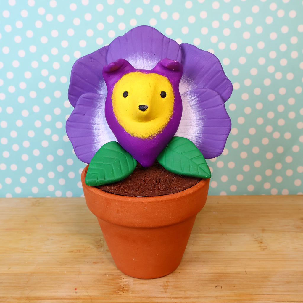 Collie Flower Figurine