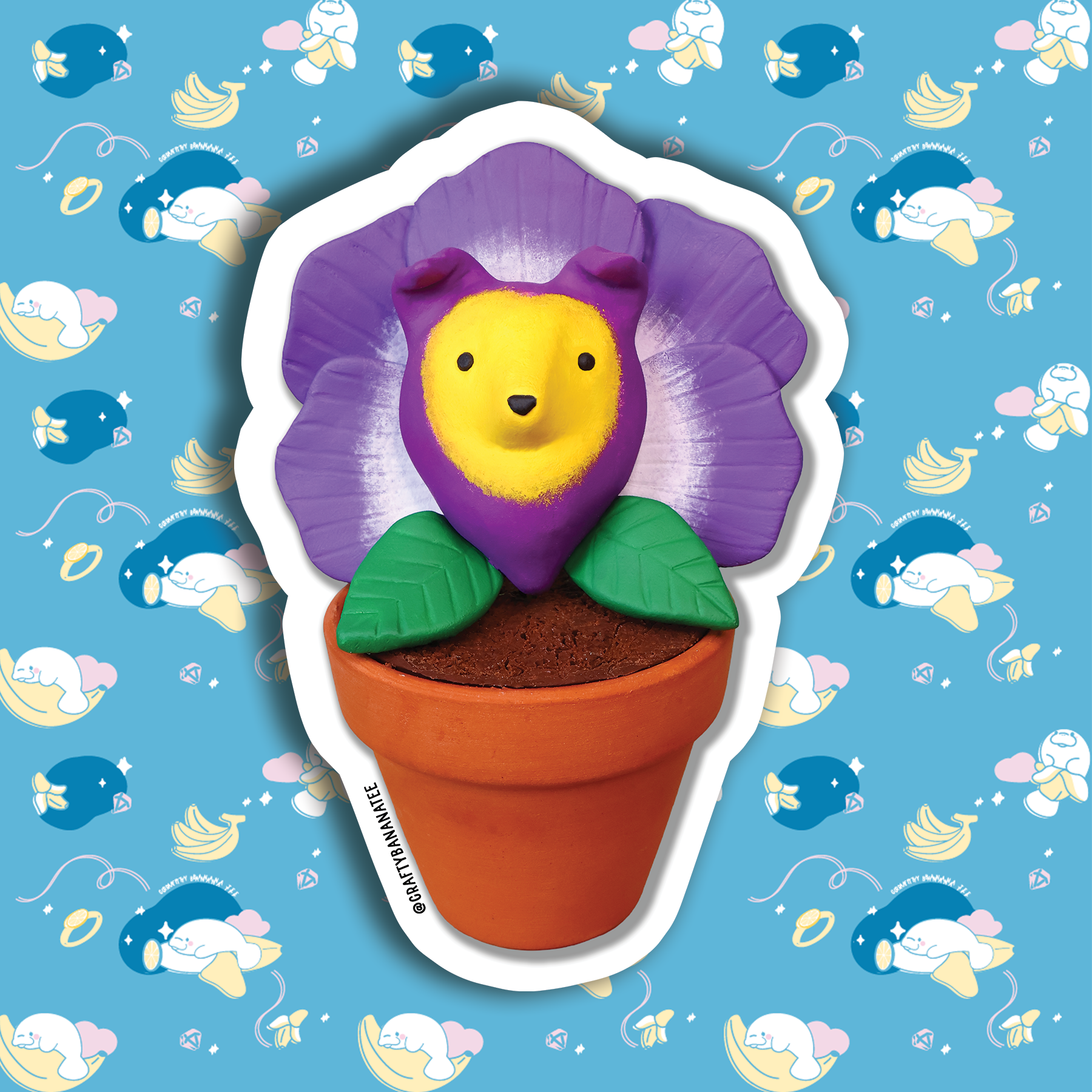 Collie Flower Sticker