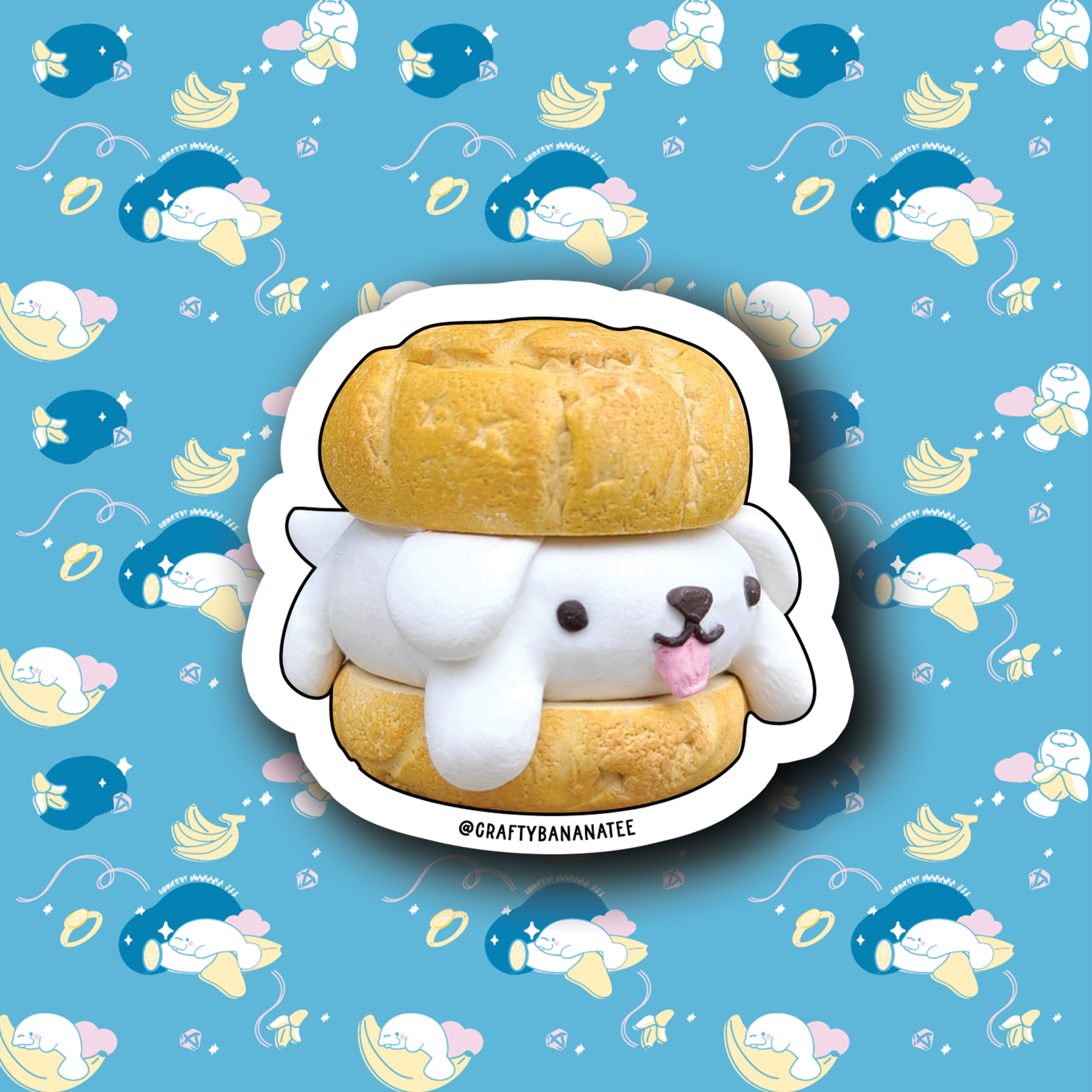 Cream Pup Sticker