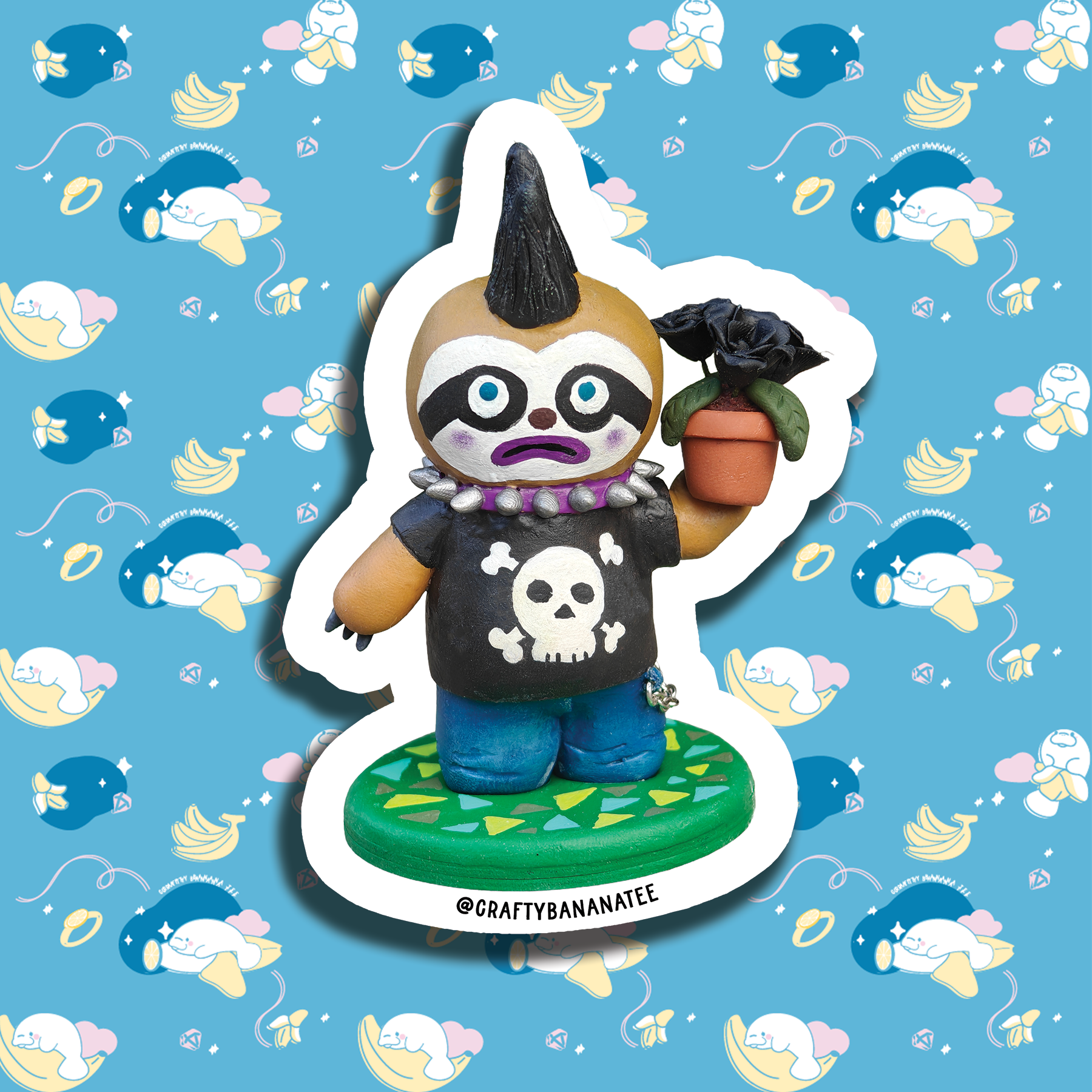 Goth Sloth Sticker