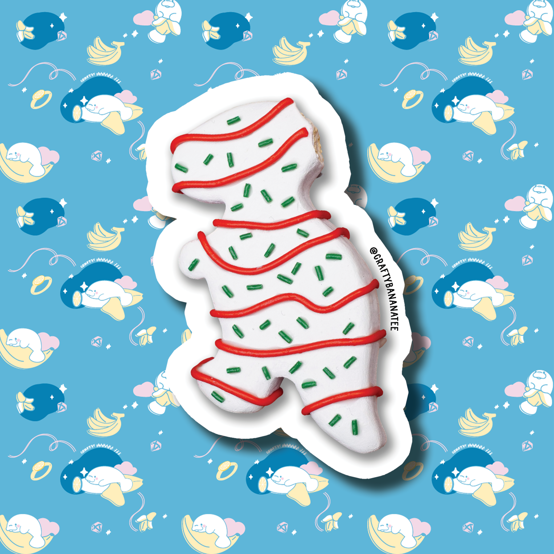 Lil Debbie Christmas Tree Rex Sticker